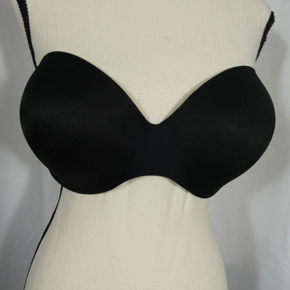 Warner 36D Strapless Black Bra Wired Padded
